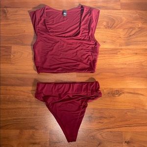 Burgundy Naked Waredrobe Bikini